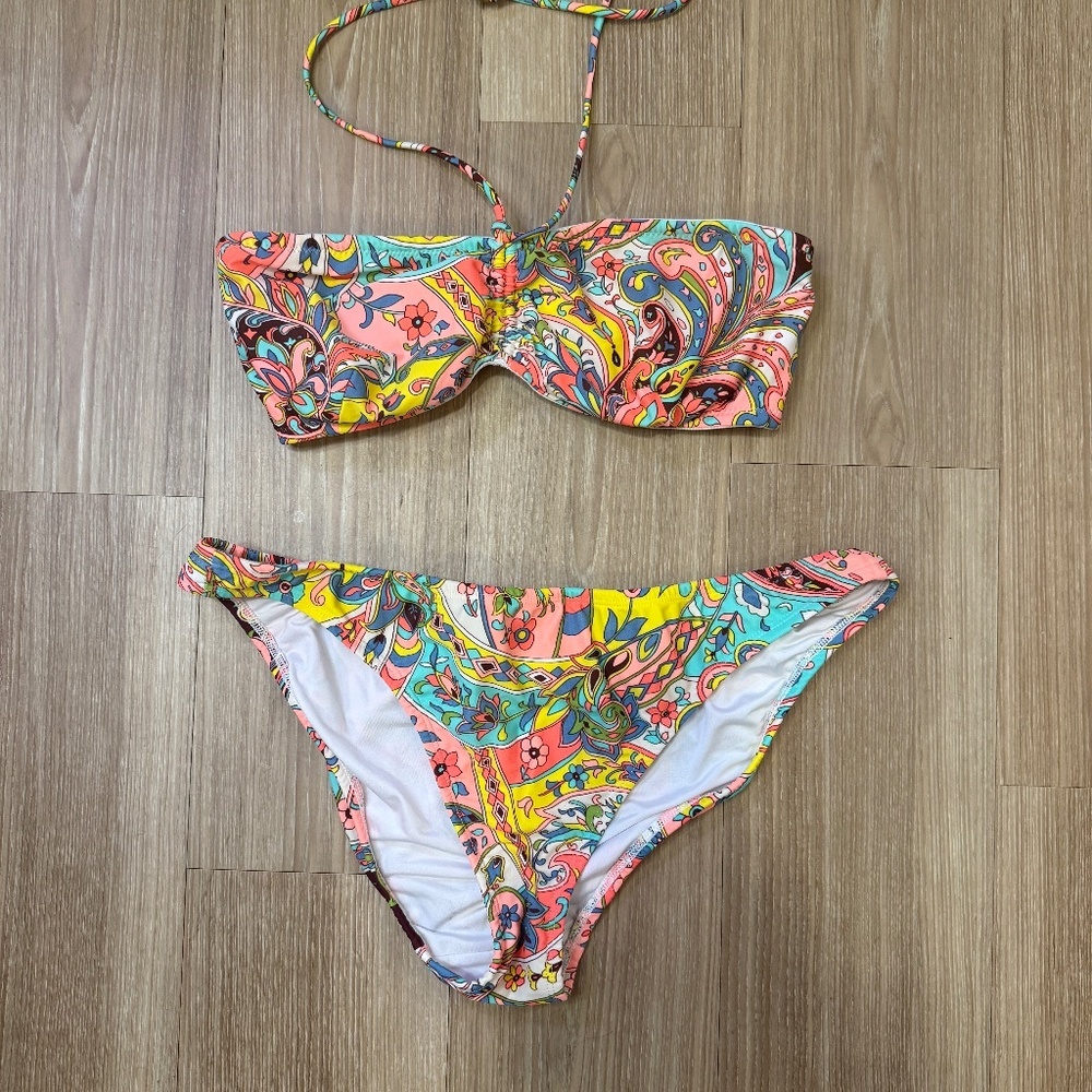 Shoshanna Bandeau Bikini Set – Size D Top / XL Bott